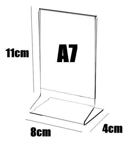 Display Acrilico T Papel Folha A7 8x11cm - Kit Com 10 Peças