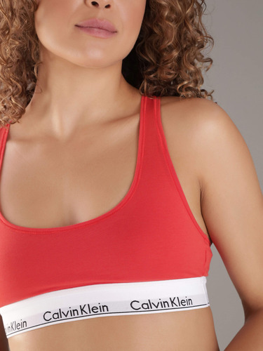 Bralette Sin Varillas De Mujer Calvin Klein Unlined Naranja