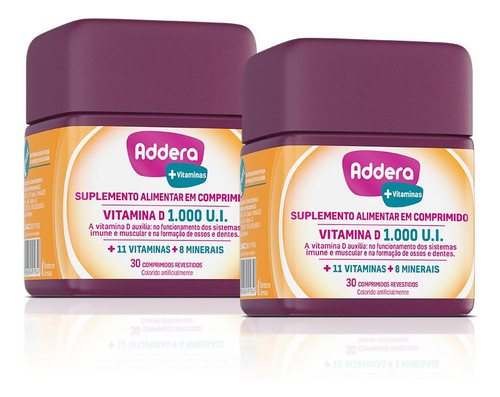 Kit de vitamina D Addera de 1000 uI+vitaminas con 30 comprimidos