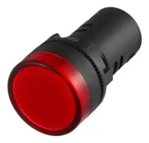 Ojo De Buey Piloto Monobloq.  Lente Rojo 10 Mm 24 Vca Tbcin