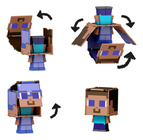Minecraft Steve Armadura Encantada Flippin 2-1 Mattel