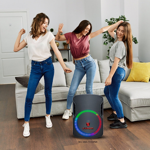 Bafle 15 Pulgadas Kaiser Con Micrófono Y Tripié Msa-7515spmx Negro