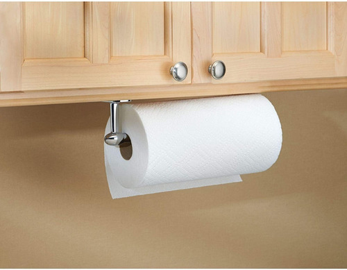 Portarrollo De Papel Para Baño O Cocina Metalico Plateado