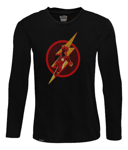 Camiseta Manga Larga Flash Comic Superhéroe Serie Tv Lbo2