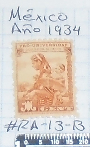 Ccc21 Estampilla Postal Mexico  Antigua Año 1934 #ra-13-b