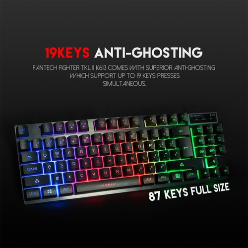 Teclado Gamer Fantech Figther K613 Tkl Ii Retroiluminado