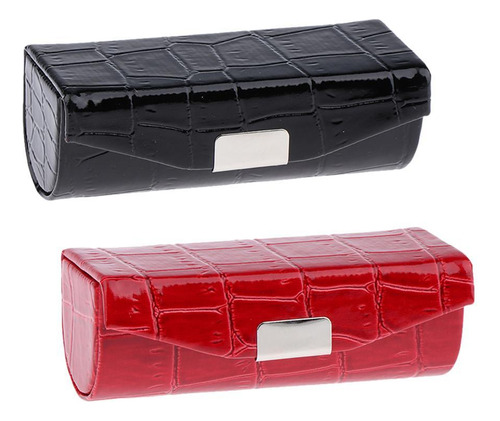 2x Estuche De Material Cuero Para Pintalabios,