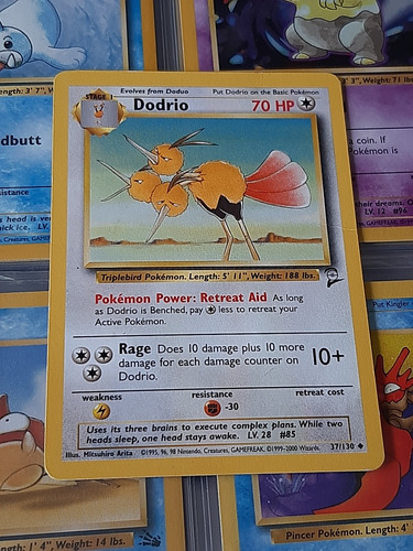 Dodrio 37/130,original De Pokemon Tcg,1999-2000.