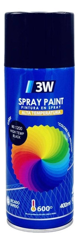 Pintura En Spray Alta Temperatura 3w Negro Y Plateado