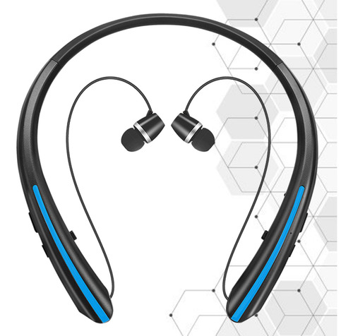 Auriculares Bluetooth Auriculares Retráctiles Azul