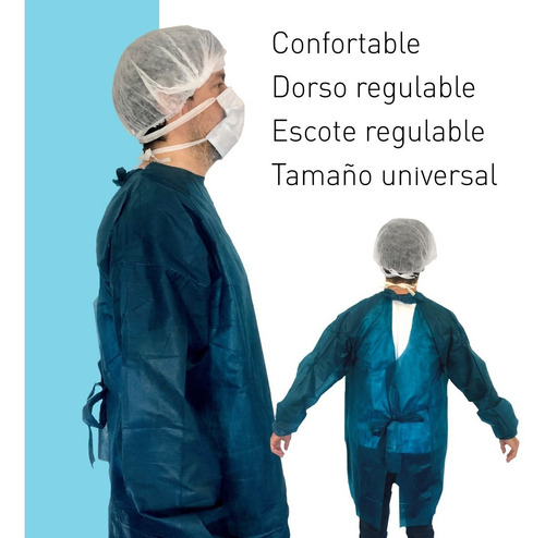 Kit Sanitario Camisolin Barbijo Cofia Cubrebota Descartable