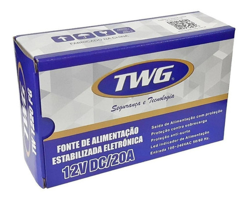 Imagem 1 de 7 de Fonte Chaveada 12v 20a Twg Entrada Bivolt - Tw 1220 Fg