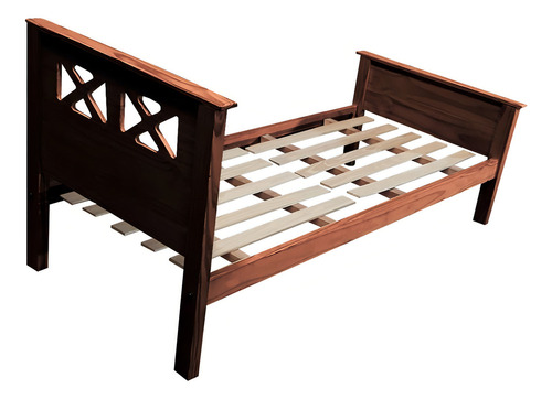 Cama Cruz Moderna 1 Plaza 80 X 190 Madera Macizo Individual Color Cedro