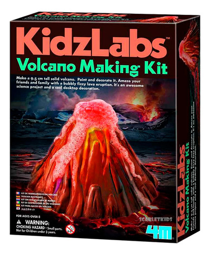 Volcan Kit Juego De Ciencia Experimento 4m Scarlet Kids