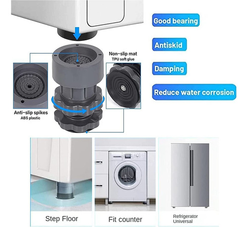 Soporte Para Lavadora Con Altura Ajustable, Antivibraciones