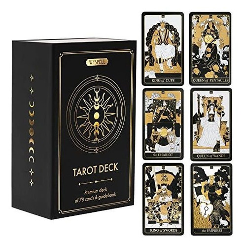 Tarot Cards With Guide Book - 78 Gold Tarot Cards For Kgq6j