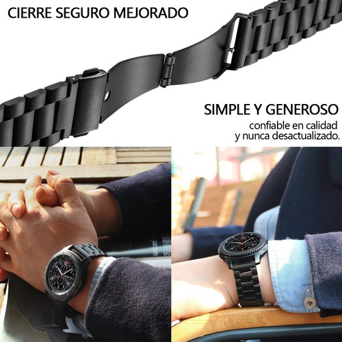 Imagen 7 de 10 de Correa De Acero Inoxidable Para Huawei Watch Gt/gt2 22/20mm