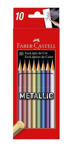 10 Lápices De Colores Metallic Faber Castell Eco Metalizados
