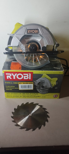 Sierra Circular Ryobi De Cable 13 Amperios 7 1/4 Verde Lima (Usado)
