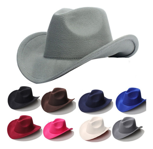 Sombrero Vaquero Unisex Moda Resistente Atractivo Versatil Gris 57-60cm