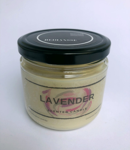 Imagen 3 de 3 de Vela Aromatica Artesanal De Lavanda 200 Grs