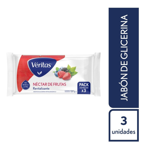Jabon De Glicerina Nectar De Frutas Veritas 3 X 120 Gr
