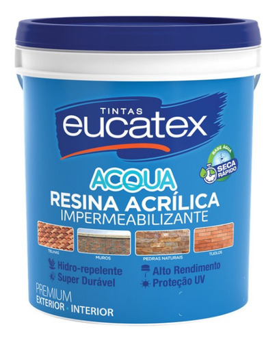 Resina Acrílica Protetora Base Agua Incolor Eucatex 3,6l