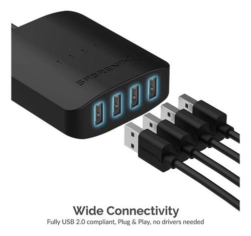 Conmutador Switch Usb Sabrent Usb-uss4 4 Puertos Periféricos
