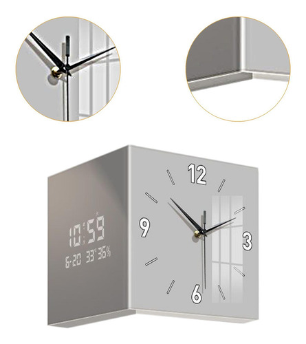 Relojes De Esquina Muralla Madrina Montada Fácil De Gris