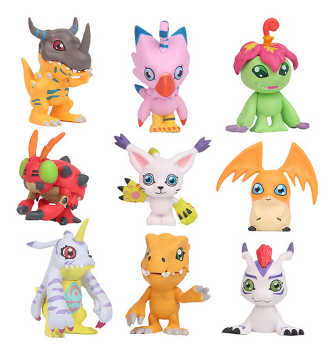 Kit De Colección Digimon Con 9 Miniaturas De Muñecas