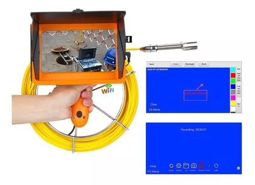 Audio vídeo Recoring Cámara inspección de tuberías con contador