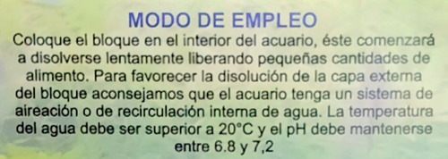 Alimento Vacaciones Cortas Comida Peces 4 Bloques - 15 Dias!