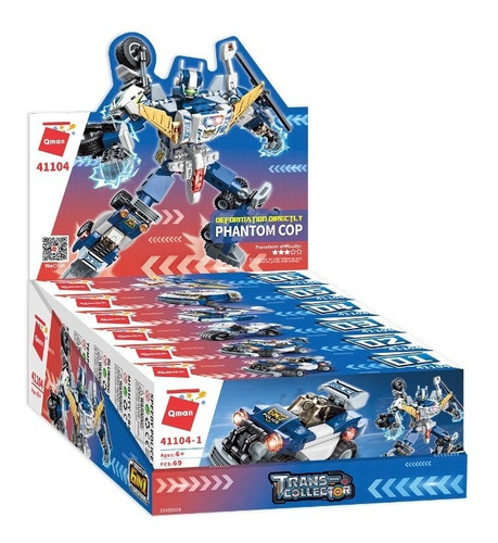 Bloques Para Armar Juguete Set Robot Transformers Policía Cantidad De Piezas 78