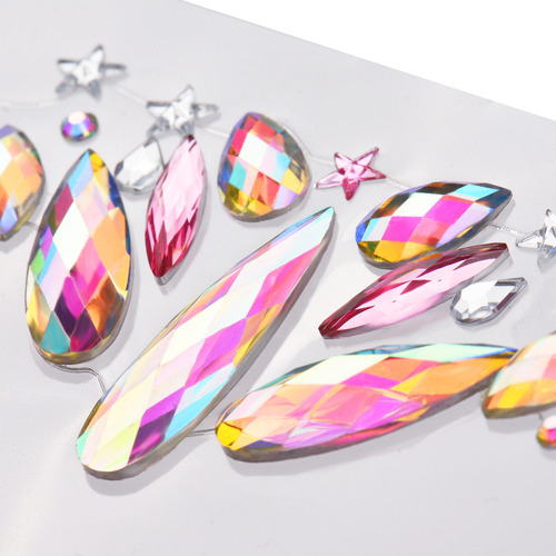 Pegatinas Face Face Crystal Gem Festival Stones Disfraces