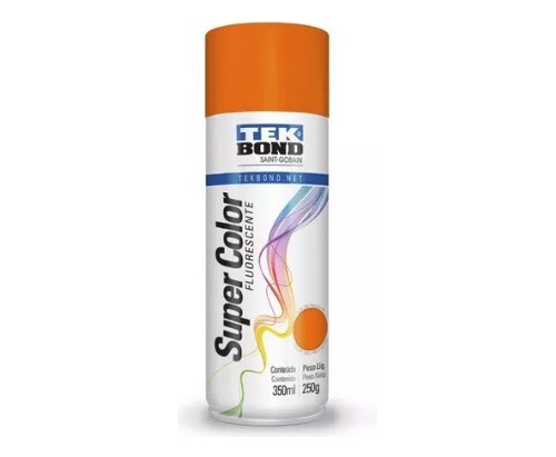 Pintura Spray Super Color Fluorescente Naranja Tekbond 350ml