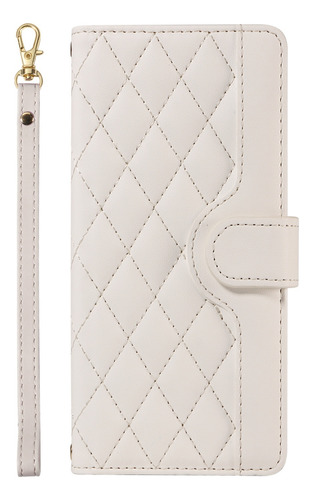 Funda Protectora Tipo Cartera De Piel Sintética Para Xiaomi Poco Series Con Ranura Para Tarjetas, Correa Para El Hombro, Pulsera, Etc., Color Blanco