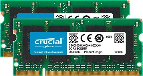 Crucial 4gb Kit (2gbx2) Ddr2 667mhz (pc2 5300) Cl5 Sodimm