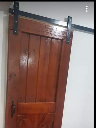 Kit Para Puerta Tipo Granero Con Riel De 3 Mts En 2 Tramos