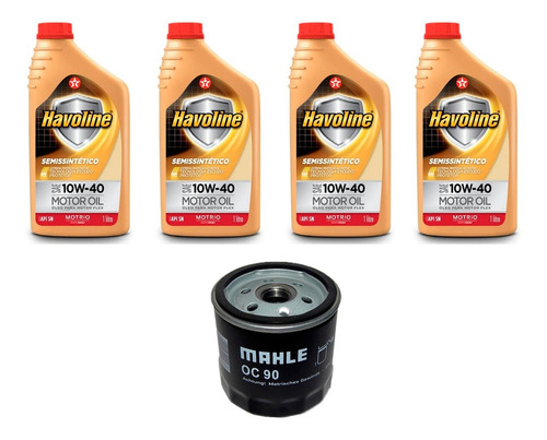 Kit Troca Óleo Havoline 10w40 Gm Chevette 1.6 S 1990/1995