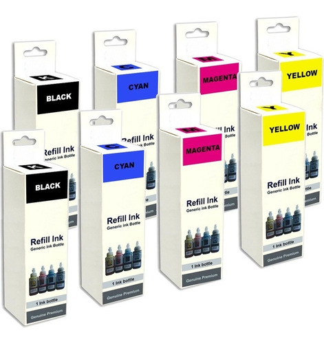 Imagen 2 de 2 de Pack X2 Tintas T664 / T 664 Refill Ink Para Epson