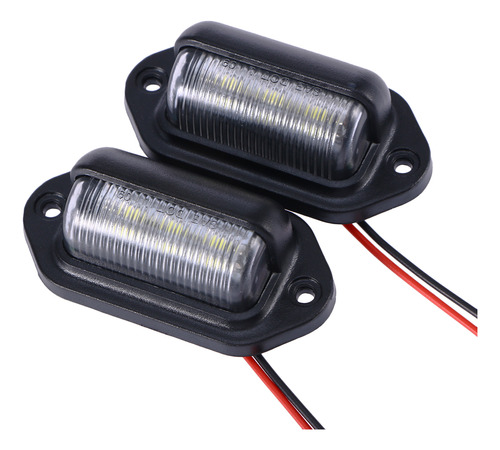 2 Luces Led Negras Para Placa De Matrícula, 12 V, Marcador L