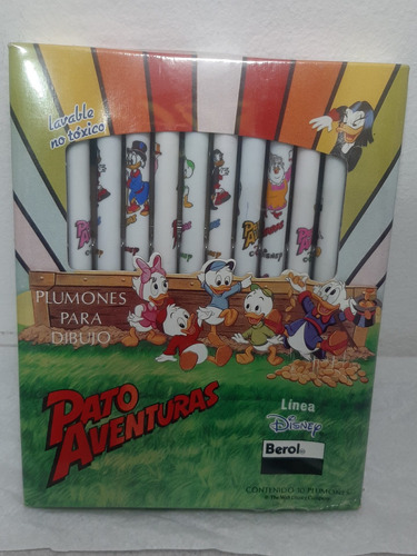 Plumones Berol Pato Aventuras Walt Disney 80s 10 Piezas