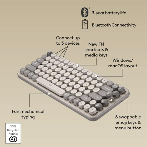 Logitech Pop Keys Teclado Inalámbrico Mecánico Con Teclas Em