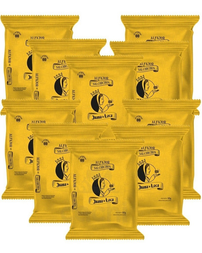 Imagen 3 de 8 de Alfajor Juana La Loca Salchichón Chocolate Caja 10 U X 92gr