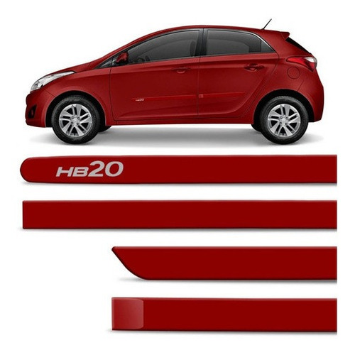 Friso Lateral Hyundai Hb20s 2012 A 2022 Vermelho Tropic