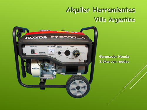 Alquiler Generador Honda 3kva, Villa Argentina