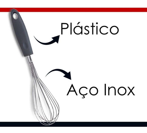 Batedor Ovo Profissional Fouet Massa Reforçado Fue Aço Inox