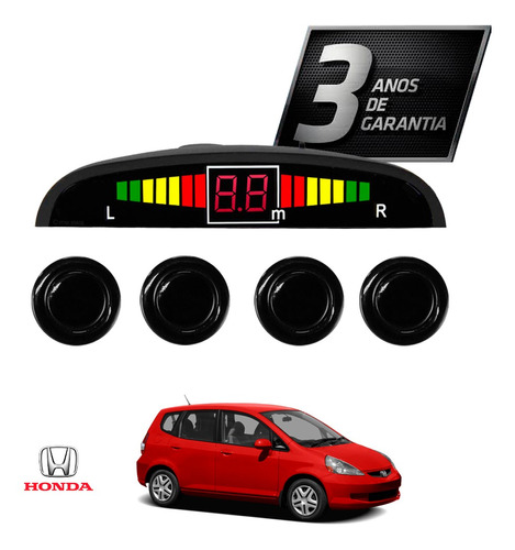 Sensor De Ré Estacionamento Preto Honda Fit Comp 2005