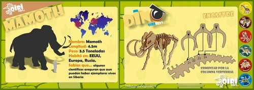 Dinosaurios Para Armar Madera Qiri Toys Esqueleto 