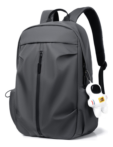 Mochila Impermeable Para Estudiantes, Mochila De Viaje De Ocio. Color Gris